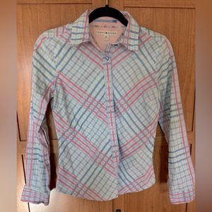 Tommy Hilfiger, Small pink and blue plaid blouse